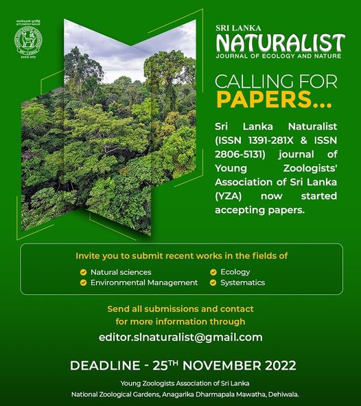 SL Naturalist - Calling for Papers 11.2022